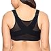 DELIMIRA Women's Full Coverage Front Closure Wire Free Back Support Posture Bra Black 40DD