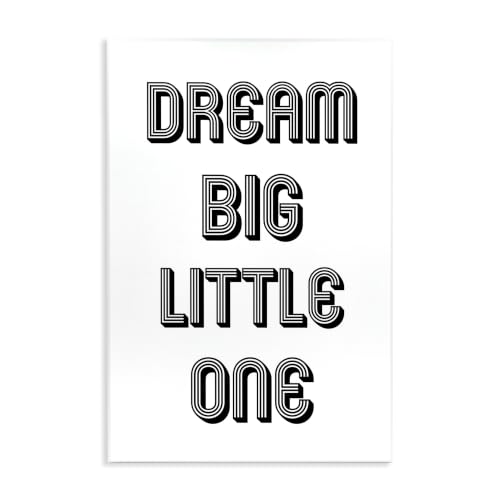 Stupell Home Décor Dream Big Little One Black and White Graphic Wall Plaque Art…