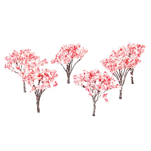 20pcs 6.5cm Blossom Cherry HO OO Scale Model Trees Scenery Railroad Layout Scene