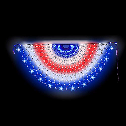 FAMILy LED American Christmas Lights Pleated American Flag Lights 4 x 2 Feet Patriot Decorations Holiday, Garden, Indoor and Outdoor Waterproof Flag Lights (1Pack)