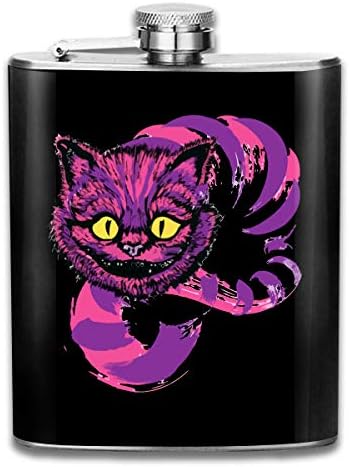 スキットル チャシェ猫 不思議の国のアリス 携帯スキットル ミニフラスコ ステンレス鋼 ポータブル ウイスキーボトル 携帯用 超軽 ヒップ 清酒ボトル キャンプ用品 錆びない アルコール 高級感 8oz Teamdriven Us
