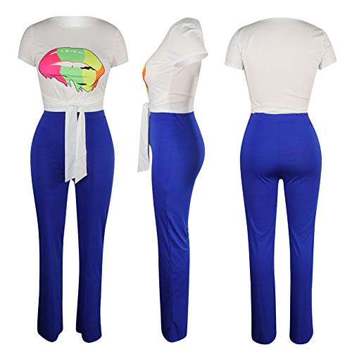 Womens Sexy 2 Piece Sports Outfit Set Shirt Bodycon Pants Joggers Clubwear Tracksuit Sportswear Set