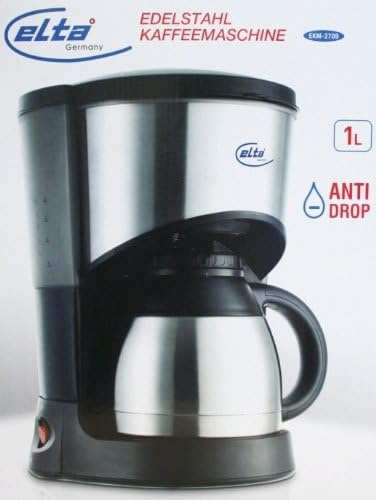 elta Kaffeemaschine Edelstahl EKM-2709 mit Thermoskanne 1000W: Amazon ...