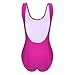 PINJIA Cute One Piece Swimsuit with High Cut and Low Back for Women Bathing Suits(M, Hot Pink Birthday Suit)