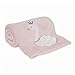 Lambs & Ivy Swan Lake Blanket, Pink/White/Grey