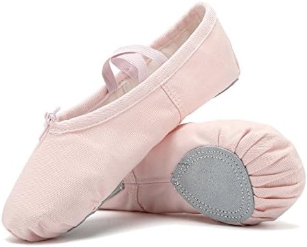 HEOPER Ballet Slippers For Girls Dance Gymnastics Yoga Shoes Flats(Toddler/Little Kid/Big Kid/Women) US 8 Pink 23