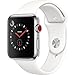 Apple Watch Series 3, 42MM, GPS + Cellular, Stainless Steel Case, Soft White Sport Band  (Renewed)