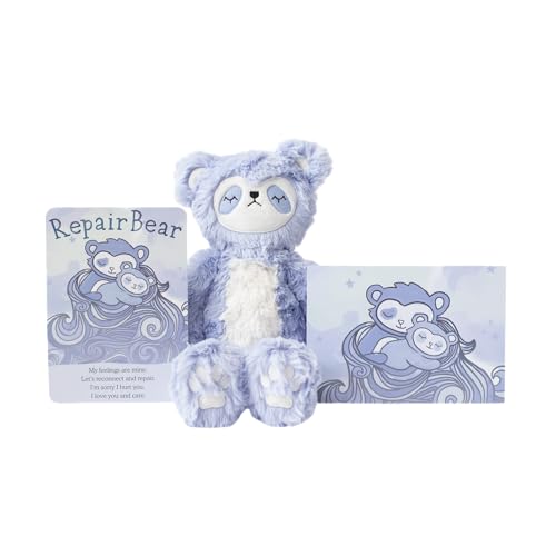 Slumberkins Limited Edition Periwinkle Repair Bear Kin, Affirmation Card, Collaboration Insert | | Soft Plush Toy for Ages 0+ |
