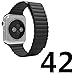 BRG Leather Loop with Adjustable Magnetic Closure iWatch Band Replacement Bracelet Strap for Apple Watch Series 2 Series 1 Sport and Edition 42mm Medium - Black