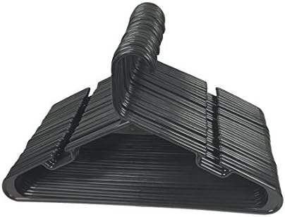 THE UM24 Set of 30 Notched Tubular Hangers Light Weight Adult Cloth Hangers (16 in.w) Black
