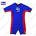 Hush Gecko Kids Thermal Swimsuit, UPF50+ Protection, Neoprene Swimwear 3mm Thickness, Swim Suit Wetsuit Aqua Warmer(Size 4,Blue)