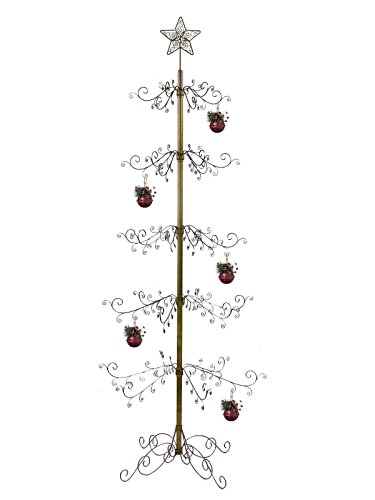 image for HOHIYA Ornament Display Tree Stand Metal Christmas Wire Hook Hanger Do