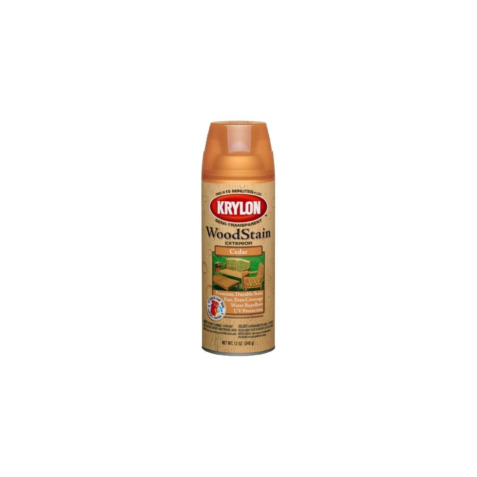 Krylon K03601000 Exterior Semi Transparent Wood Stain, 12 Ounce, Cedar on PopScreen
