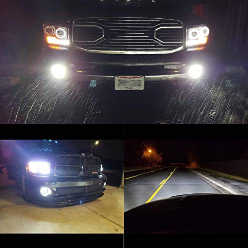Z-OFFROAD 2pcs 63W LED Fog Lights Lamps Replacement for 2002-2008 Dodge Ram 1500 2003-2009 Ram 2500 3500 2004-2006 Durango Truck, Driver and Passenger Side - Black