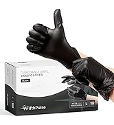 Black Vinyl Disposable Gloves Large 100 Pack - Latex Free, Powder Free Medical Exam Gloves - Surg...