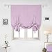 Deconovo Solid Color Rod Pocket Curtain Tie Up Curtains Small Window Curtains for Kids Room Pink Lavender 46W x 63L One Drape