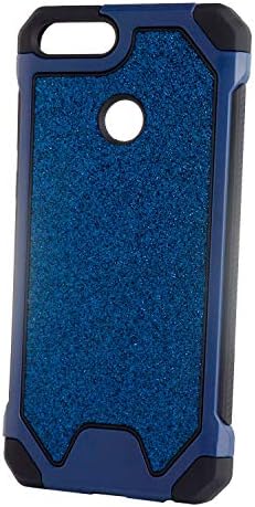LUSHENG Huawei P Smart Case, 2 in 1 Glitter Sparkly TPU Anti-Scratch Shockproof Bumper Defender Protective Cover for Huawei P Smart 5.65" Navy
