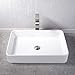 KES Bathroom Sink, Vessel Sink 24 Inch Porcelain Rectangular White Above Counter for Lavatory Vanity Cabinet Contemporary Style, BVS113