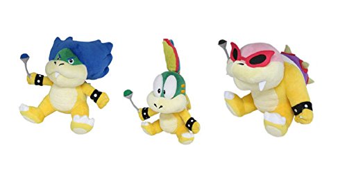 Sanei Super Mario Set of 3 Ludwig, Lemmy, Roy Koopa Plush