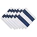 DII Cabana Stripe Dobby Tabletop Collection, Napkin Set, Navy 6 Piece