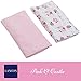 Pack N Play Portable Crib Sheet Set by LANCON Kids - 2 Pack of Ultra Soft, Premium 100% Jersey Knit Cotton Fitted Sheets (Pink/Castle)