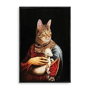 Framed Canvas Home Artwork Decoration Humor Animal Canvas Wall Art for Living Room, Bedroom - 16x24 inches