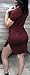Hqclothingbox Women's Short Sleeve Slim Mini Tee shirt Dress XX-Large Wine Red