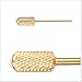 Makartt Safety Nail Drill Bit Gold Carbide Carbide Bit Medium Round Gold Nail Art Tools Nail File Bit Remove Gel Polish Dip Powder Nail Extension Gel Drill Bit 3/32