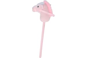 Alomejor Cartoon Simulated Plush Handcrafted Hobby Horse Galloping Neighing Sound Effects for Fun (Pink)