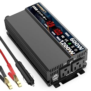 ROARBATT インバーター 正弦波 12v 100v 600W 純正弦波 瞬間出力1200Ｗ カーインバーター