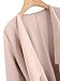 Romwe Women's Raw Cut Hem Waterfall Collar Long Sleeve Wrap Trench Coat Cardigan Peach XS