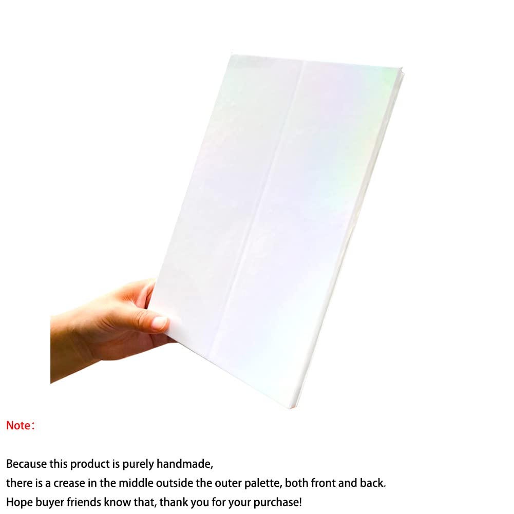 SZDYM strong portable ipad style standable large empty magnetic organizer palette, big white holographic cardboard magnetic palette, holding 60pcs 26mm round or square pans.