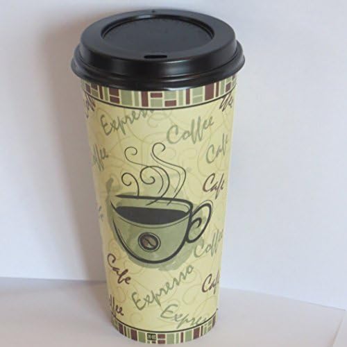 20 Oz. Paper Coffee Cup with Black Dome Lid appx. 100 sets