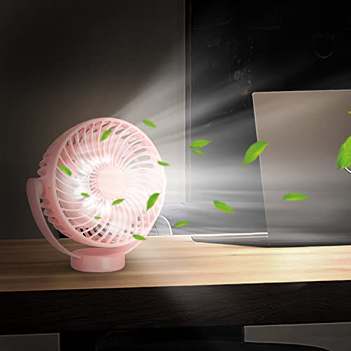 GetBreeze Portable Rechargeable Battery Fan with LED Lights, Stroller