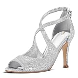 mysoft Women's Peep Toe Heeled Sandals Fashion High