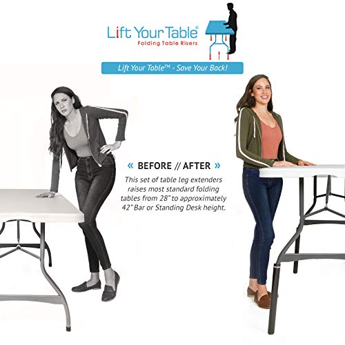 Lift Your Table Leg Extensions Standing Desk Kit for Use with
