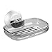 InterDesign Metro Ultra Power Lock Bathroom Shower Suction Soap Dish - Smoke/Silver