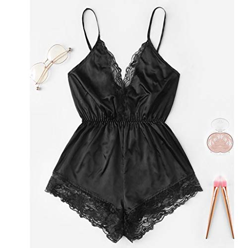 Valentine's Best Gifts for Sex!!! Hennta Fashion Women Plus Size Sexy Lingerie Girl V-Neck Lace Splice Bodysuit Sleepwear Bodydoll - Thumbnail 3