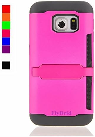 Galaxy S6 Case,The New ID/Credit Card case,Flybrid[Shockproof][drop Resistant][withstand]Dual Layer Impact TPU+PC Hybrid Hard Case with Credit Card/ID Slot for the Samsung Galaxy S6 (Rose)