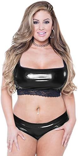 Plus Size Double Banded Scrunch Booty Short Reversible Crop Top