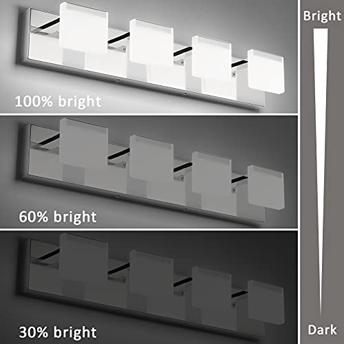 Ralbay Dimmable Modern Bathroom Vanity Lights 4 Lights Dimmable Modern LED Vanity Lights for