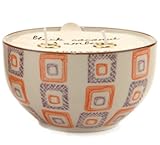 Paddywax Candles Boheme Collection Candle in Hand Painted Ceramic Bowl, 7-Ounce, Blood Orange and Bergamot