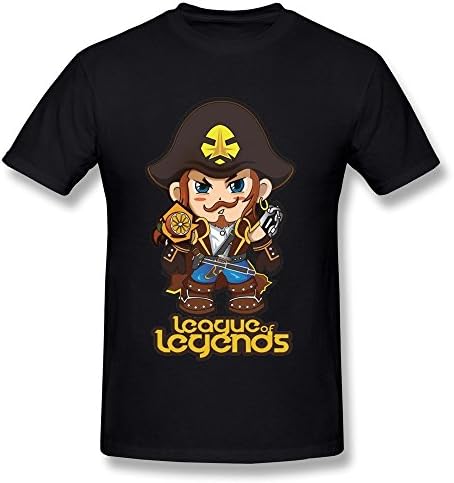 HIPI GOX Van Men's League Of Legends Hero Saltwater Scourge Gangplank Comic T Shirts Black