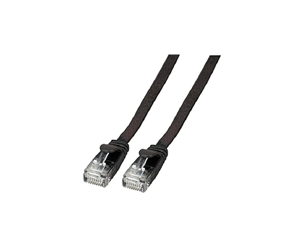 EFB-Elektronik RJ45 Flat Patch Cable U/UTP Cat.6A PVC 1 m Black