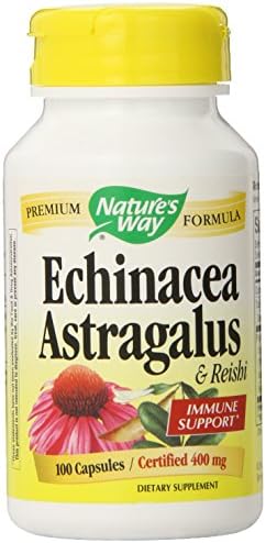 Nature's Way Echinacea, Astragalus and Reishi, 100 Capsules (Pack of 2)