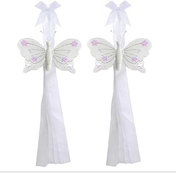 Amazon Com Bugs N Blooms Butterfly Curtain Tiebacks White Jewel