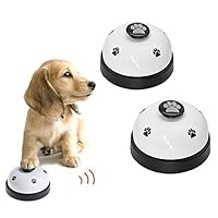 Yillsen Dog Training Bells, Pack of 2 Dog Puppy Pet Potty Training Bells, Dog Cat Footprints DoorBells for Dog Training and Communication Device - White