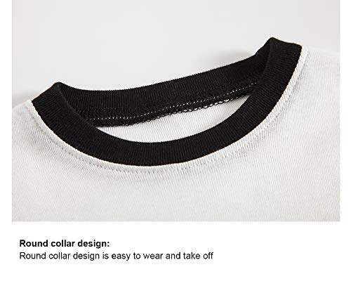 Joyond 2Pcs Cotton Boys Pajamas Sets Long Sleeve Shark Pajamas for Boys Toddler Kids Pjs Sleepwear (White,BlueShark, 4T)