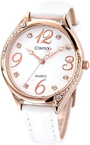 Comtex Wristwatch Leather Band Watch Cute Watch for Women Girls Students Analog Christmas Present Watch