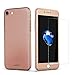 iPhone 8 Case, iPhone 7 Case, AnsTOP Ultra-Slim Full Body Protective Case for iPhone 8/7 with Tempered Glass Screen Protector (Rose Gold)